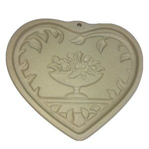 Pampered Chef Clay Cookie Mold Come To The Table Heart Vintage 1999 Baking Cook